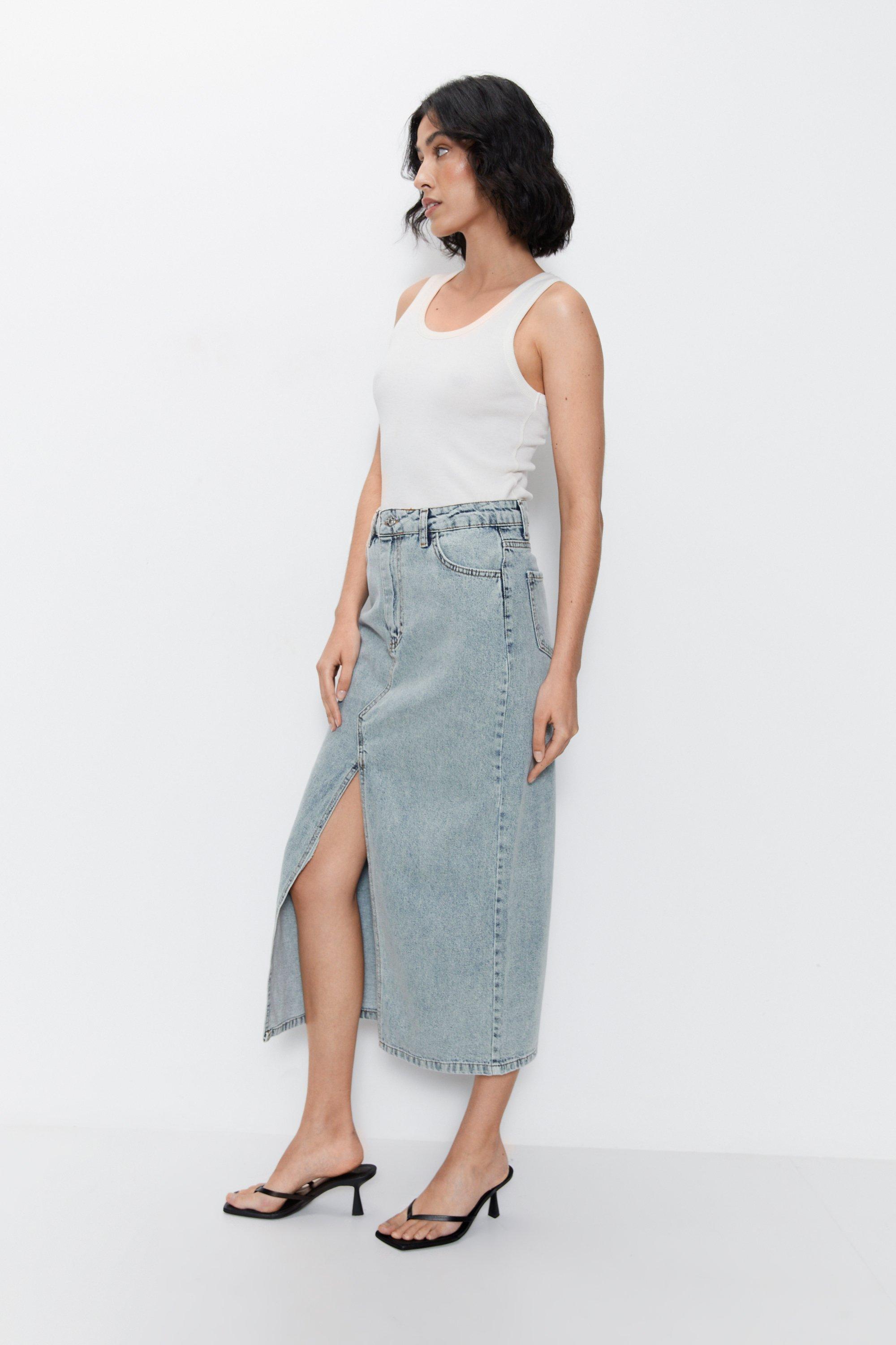 Denim midi 2024 skirt xl